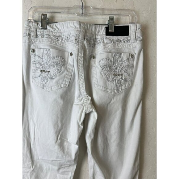 Twentyone Black by Rue21 White Jeans Blinged Sz 11/12 - Picture 5 of 8